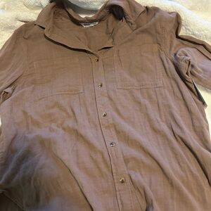 Brown button up